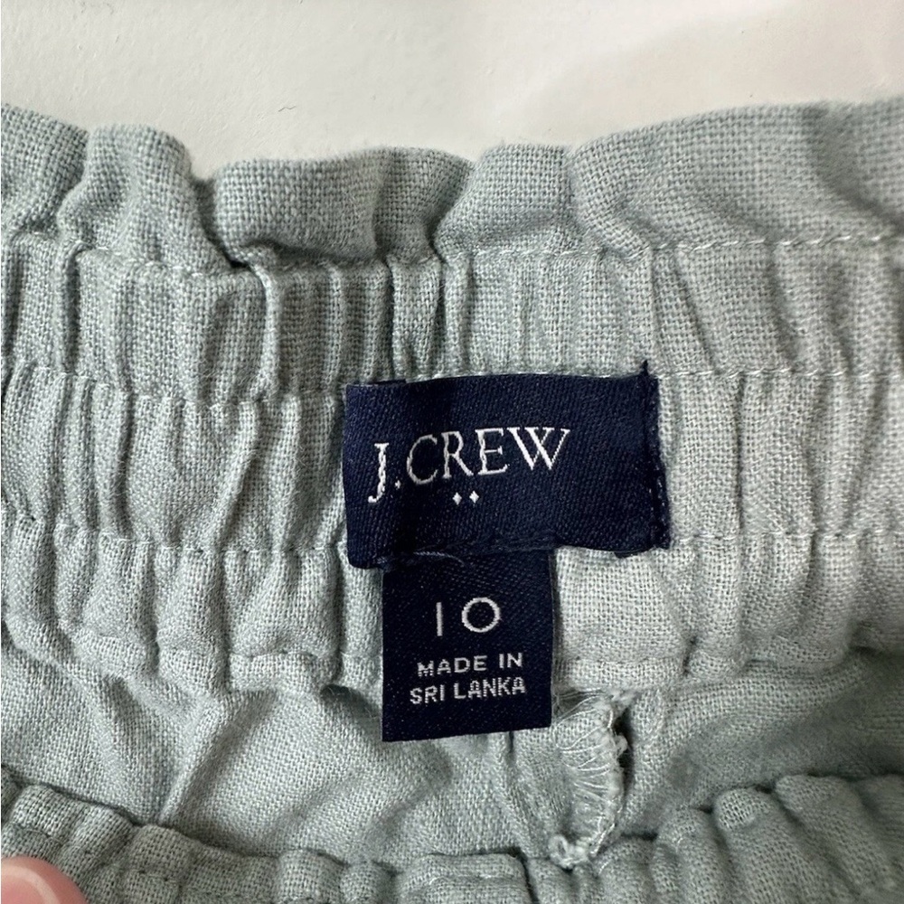 J.Crew Pants Size 10 Sea Foam Green Linen Blend Lagenlook Wide Leg Beachy - Picture 5 of 10